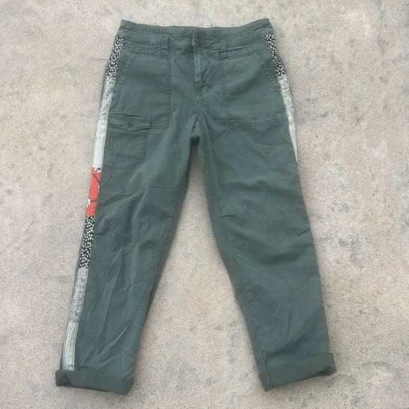 Anthropologie The Wanderer Side Striped Green Cargo Pants Women's Size 29 - Picture 2 of 13